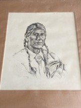 Native American Indian Art Print Abel Sanchez Pencil Sketch Signed - £14.53 GBP