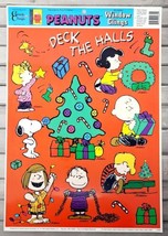 Peanuts Christmas Window Decor Cling Charlie Brown Snoopy Woodstock VTG 1998 - $12.87