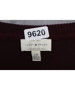 Lucky Brand Sweater Mens Large Red Casual V-Neck Pullover Side Split Hem - £17.91 GBP