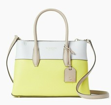 Kate Spade Eva Satchel Crossbody Yellow White Leather WKRU6761 NWT FS - £85.98 GBP