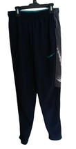 Nike Dri-Fit Mens Training Pants Blue White Striped Stretch Drawstring Pockets S - £22.31 GBP