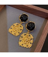 Vintage Earrings Irregular Lion Head Copper Earrings Women Jewelry Gold ... - $8.50