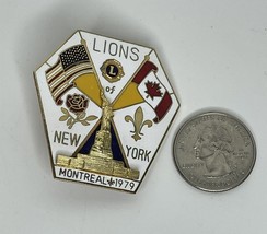 Lions Club Lapel Pin Montreal 1979 Canada New York Vintage - $335.51 MXN