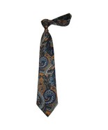 Men's 100% Silk Necktie By Bruno Piattelli Paisley Floral Fancy BP24 Peach Blue - $49.99