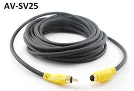 25Ft Universal S-Video 4-Pin Minidin Male To Rca Male Video Cable, - £20.47 GBP
