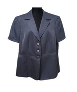 Tahari ASL Navy Blue Pinstripe Short Sleeve Jacket Size 18W Office Caree... - $45.99