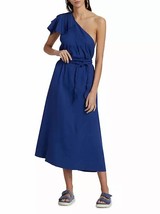 Farm Rio leaf one-shoulder midi dress in Blue - size S - £120.35 GBP