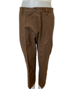Amazon Essentials Dark Brown Twill Flat Front Pants Size 31W x 29L, NWT - $19.53 CAD