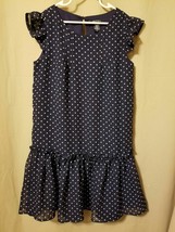 Nautica - Navy Blue White Polka Dot Dress Size 10          IR3 - £10.83 GBP