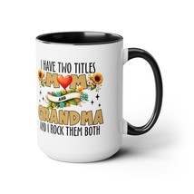 mother&#39;s day gift Two-Tone Coffee Mugs, 15oz for mom grandmother grandma - $22.00
