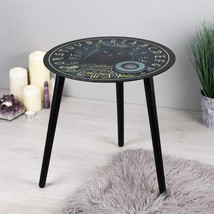 Dark Reader Wicca Tarots Black Cat Ouija Spirit Board Round Glass Top Table 16&quot;H - £53.54 GBP