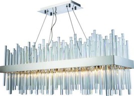 Hanging Lamp Pendant DALLAS Contemporary Adjustable Height 20-Light Chrome - £1,381.87 GBP