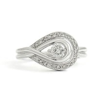 Authenticity Guarantee 
Asymmetrical Diamond Loop Open Eye Halo Ring 10K... - £792.49 GBP