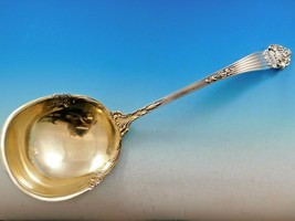 Georgian by Towle Sterling Silver Soup Ladle Flowers in Bowl Gold Washed 14&quot; - £787.58 GBP