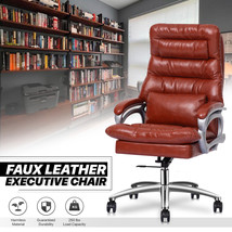 Brown [Elite] Ergonomic Executive Chair Home Computer Desk Seat W/Lumbar... - £234.86 GBP
