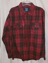 NWT Mens Faded Glory Medium Plaid Long Sleeve Button Front Shirt 38/40 Reds - $14.99