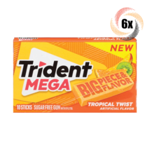 6x Packs Trident Mega Tropical Twist Sticks ( 10 Sticks Per Pack ) Fast Shipping - £12.59 GBP