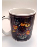 Hawaiian Mug Cup Hilo Hattie Black W/Flower Pattern Coffee Tea Chocolate  - $9.07 CAD