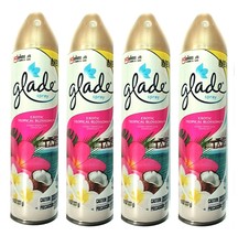 4 S.C.Johnson Glade Air Freshener Spray Exotic Tropical Blossoms Odors Eliminate - £22.91 GBP