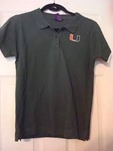 Ncaa Miami Hurricanes Boy Girl Med 7/8 Red Oak Embroidered Logo Polo Shirt New - $10.97