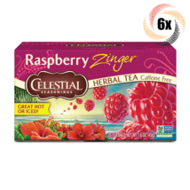 6x Boxes Celestial Seasonings Raspberry Zinger Herbal Tea | 20 Bags Each | 1.6oz - £27.28 GBP