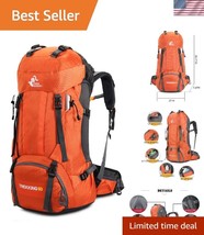 Comfortable 60L Daypack for Hiking with Waterproof Cover and Extra Storage - $43.50