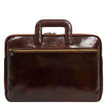 Leather Briefcase Laptop Bag - Brave New World - £175.48 GBP
