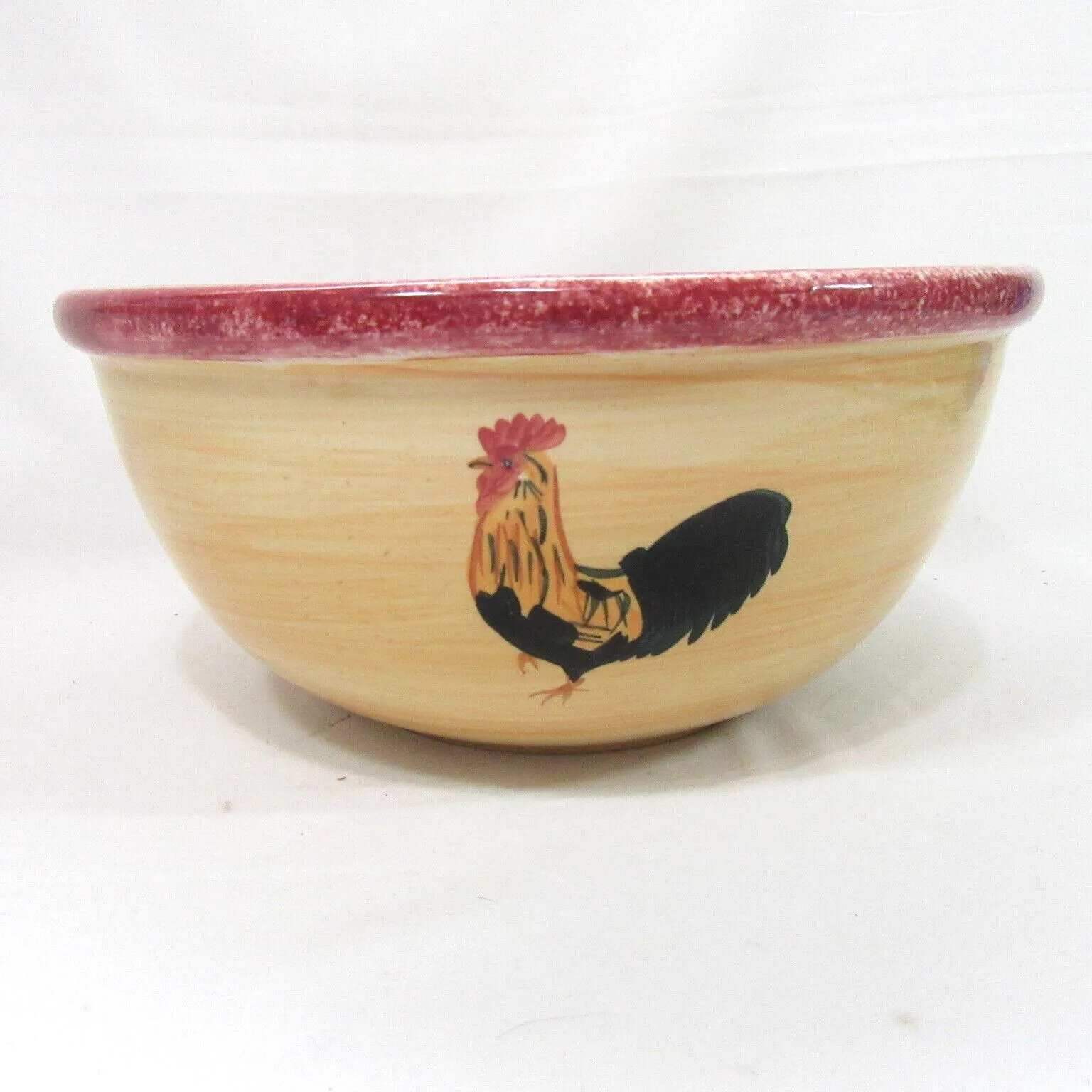 Blue Sky Stoneware Rooster Large Serving Bowl - £35.66 GBP