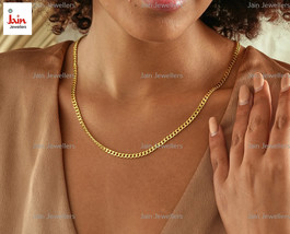 Echt Gold 18 Karat,22 Karat Panzerkette Kubanisch Damen Halskette Täglich Choker - £1,226.27 GBP+