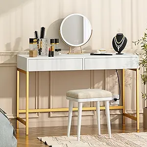 Computer Desk With Usb Charging Ports And Power Outlets, Modern Simple 4... - $296.99