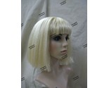 Blonde Coquette Wig Blunt Bob w/ Bangs Albino Egyptian Queen of Nile 70s... - £11.75 GBP