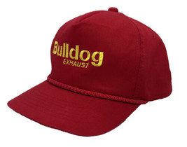 Vintage Bulldog Exhaust Hat Cap Snap Back Red Rope YoungAn Headliner One Size - £15.81 GBP