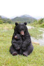 Black Bear Mother&amp; Child Hugging-Large--Garden Statue, Home Decor, Garde... - £193.83 GBP