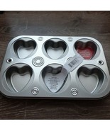 Valentines Sweetheart Birthday Muffin Cupcake Pan, 6 Cavity Heart Shaped... - $27.00 CAD