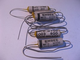 EMBEE Ceramic Shell Capacitor .003uF 600VDC 0.003 - NOS Qty 5 - $9.49