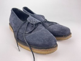 Sandro Paris Mens Size 41 US 9 Blue Suede Oxfords Lace Up Dress Shoes - £14.41 GBP