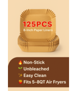 125pcs Air Fryer Paper Liners 8-Inch | Non-Stick Unbleached Baking Sheets - $9.89+