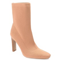 Journee Collection Women Sock Booties Elissa Size US 7M Tan Striped Knit - £22.26 GBP