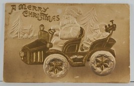 Merry Christmas Santa Driving and Automobile Gilded Emb Manheim Pa Postcard Q6 - £5.48 GBP