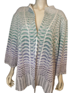 Ming Wang White, Green, Gray, Black Open 3/4 Sleeve Cardigan Size 3X - $33.24