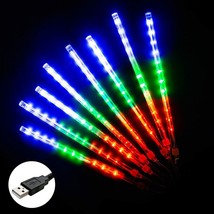 Christmas Lights Meteor Shower Lights Outdoor Waterproof, 11.8&quot; 8 Tube 192 LED - £13.91 GBP