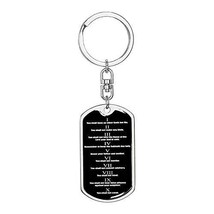 Ten Commandments Keychain Dog Tag Stainless Steel or 18k Gold 10 Commandments Pe - £30.97 GBP