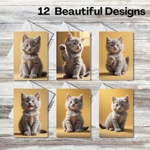 For Cat Lovers - Set of 12 Cards with envelopes - Blank Note Cards - Set#02 - £9.99 GBP
