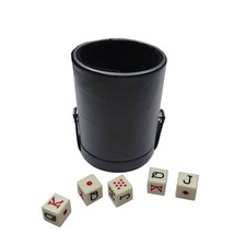 Deluxe Dice Cup With Storage &amp; 5 Poker Dice - £15.65 GBP