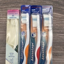 4 LOT 2002 Vintage Oral-B Advantage Toothbrush 30/35 Soft Straight Sensitive NOS - $19.34