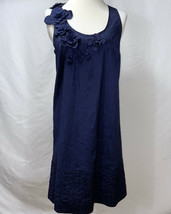 Calypso St. Barth Silk Embellished Sleeveless Dress Size S Dark Sapphire Blue - £78.68 GBP