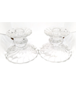 Fostoria Colony Clear Glass Swirl Wave Pattern Vintage Candlestick Holde... - $12.19 CAD