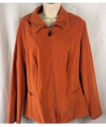 Jessica Howard womens orange jacket shirt coat sz 18 zippered zip up sue... - £12.41 GBP