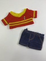 Vintage Smurf Doll Outfit Shorts &amp; Sweater W/ Logo - £10.18 GBP