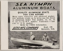 1955 Print Ad Sea Nymph Aluminum Boats Aero Mfg. Syracuse,Indiana - £6.03 GBP